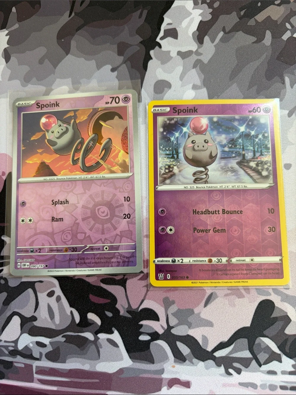 Spoink Reverse Holo Pokémon Character Card Lot | 2 Card Pokémon TCG Lot ✨5/$25✨